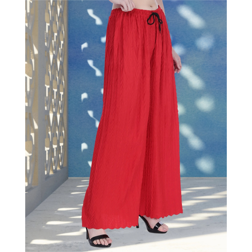 Stylish Premium Look Pleated Design Palazzo for Women (Pack of 1)