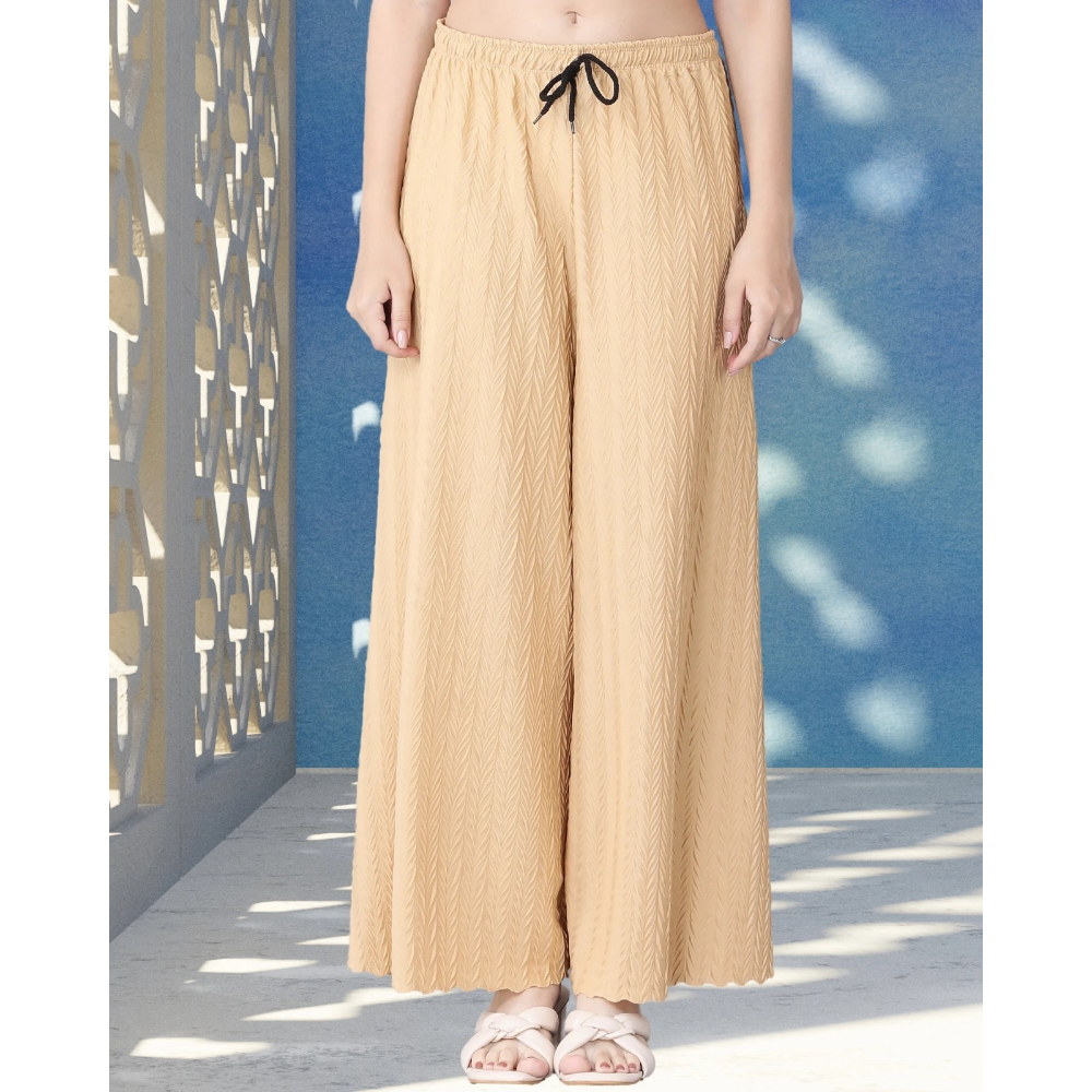 Stylish Premium Look Pleated Design Palazzo for Women (Pack of 1)