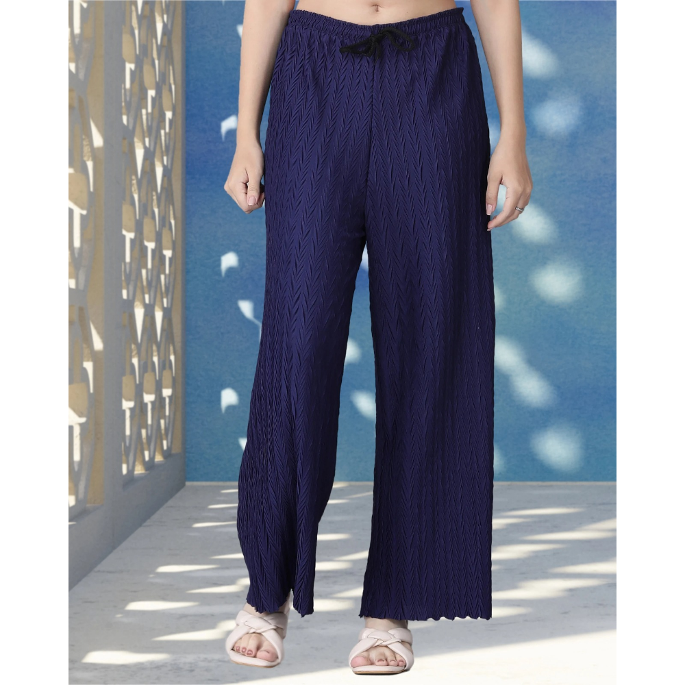 Stylish Premium Look Pleated Design Palazzo for Women (Pack of 1)