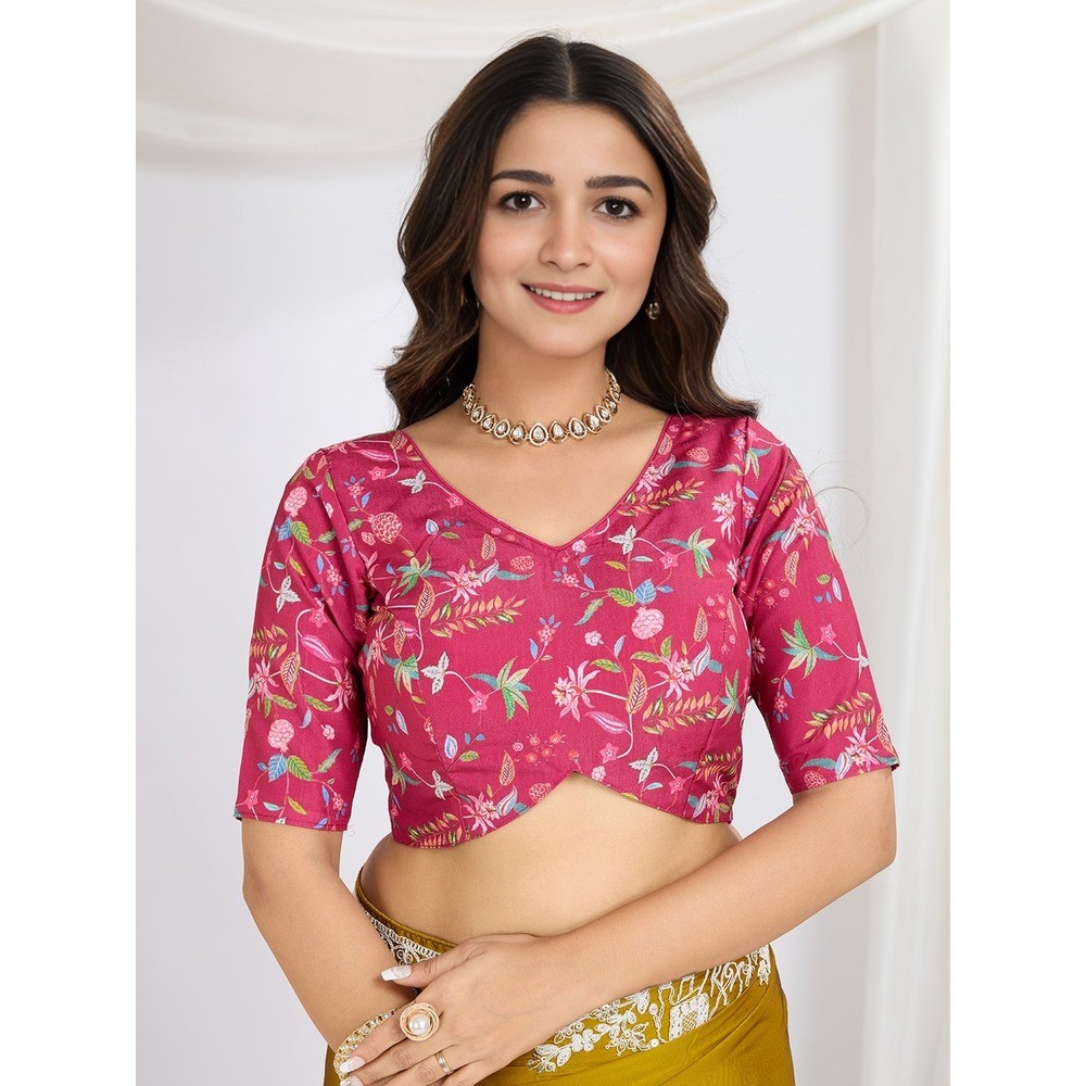 Womens Party Wear Silk Saree with Embroidery Work with Unstitched BP, Weeding Wear saree ( Pack of 1 )