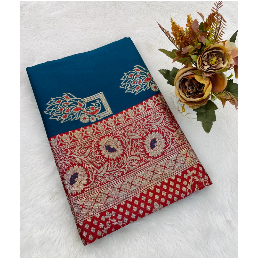 Soft Pethani Silk Saree with Unstitched BP for Women (Pack of 1)