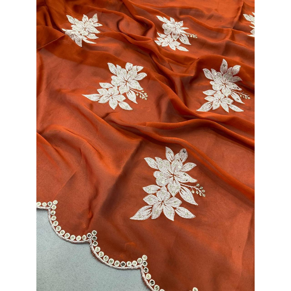 Party Wear Soft Rangoli Silk Saree with Unstitched BP (Pack of 1)