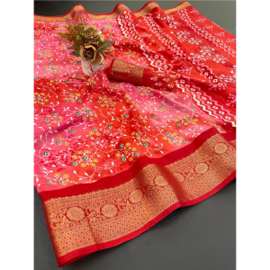 Dola Jacquard Designer Silk Saree with Unstitched BP (Pack of 1)