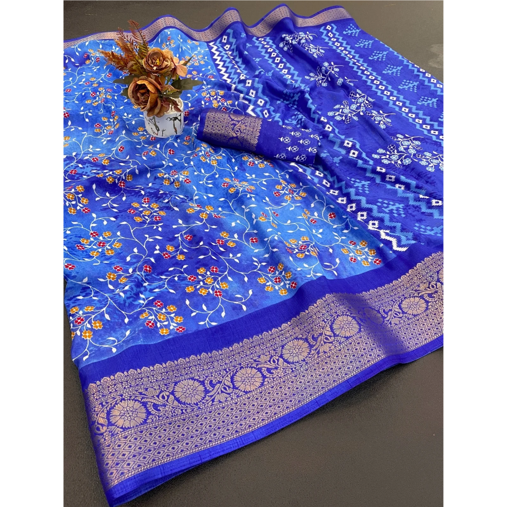 Dola Jacquard Designer Silk Saree with Unstitched BP (Pack of 1)