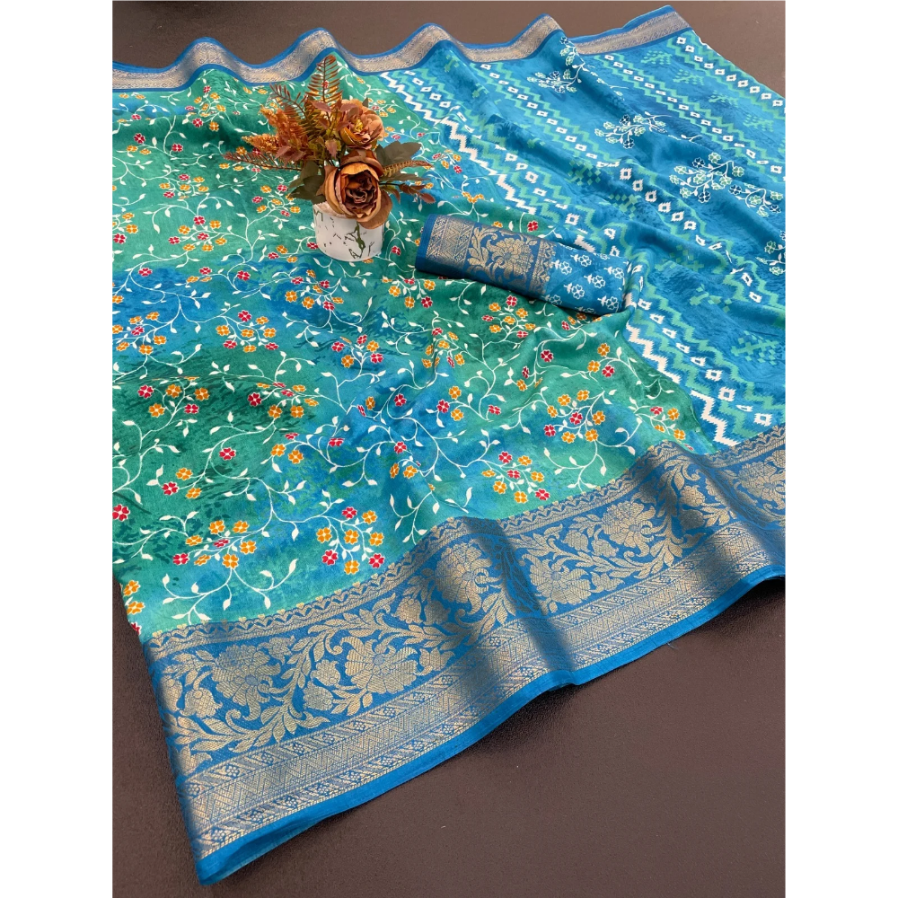 Dola Jacquard Designer Silk Saree with Unstitched BP (Pack of 1)