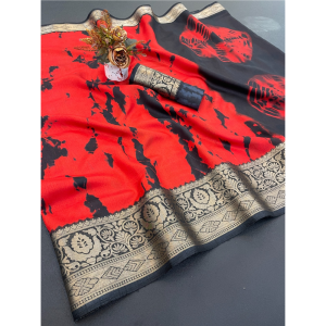 Designer Dola Silk Jacquard Border Saree with Unstitched BP (Pack of 1)