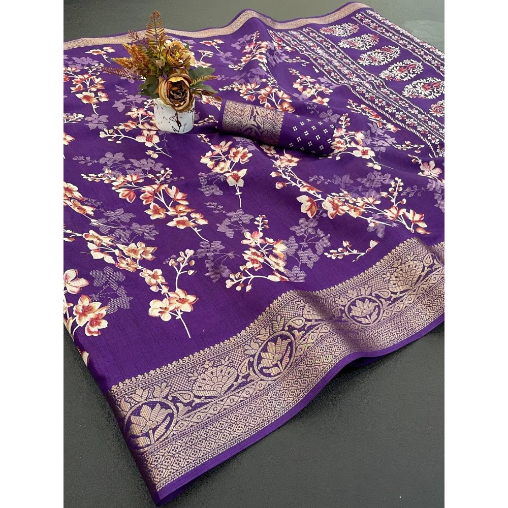 Premium Dola Silk Saree with Designer Pallu & Unstitched BP (Pack of 1)