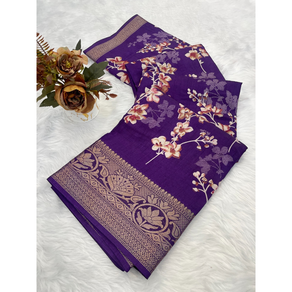 Premium Dola Silk Saree with Designer Pallu & Unstitched BP (Pack of 1)