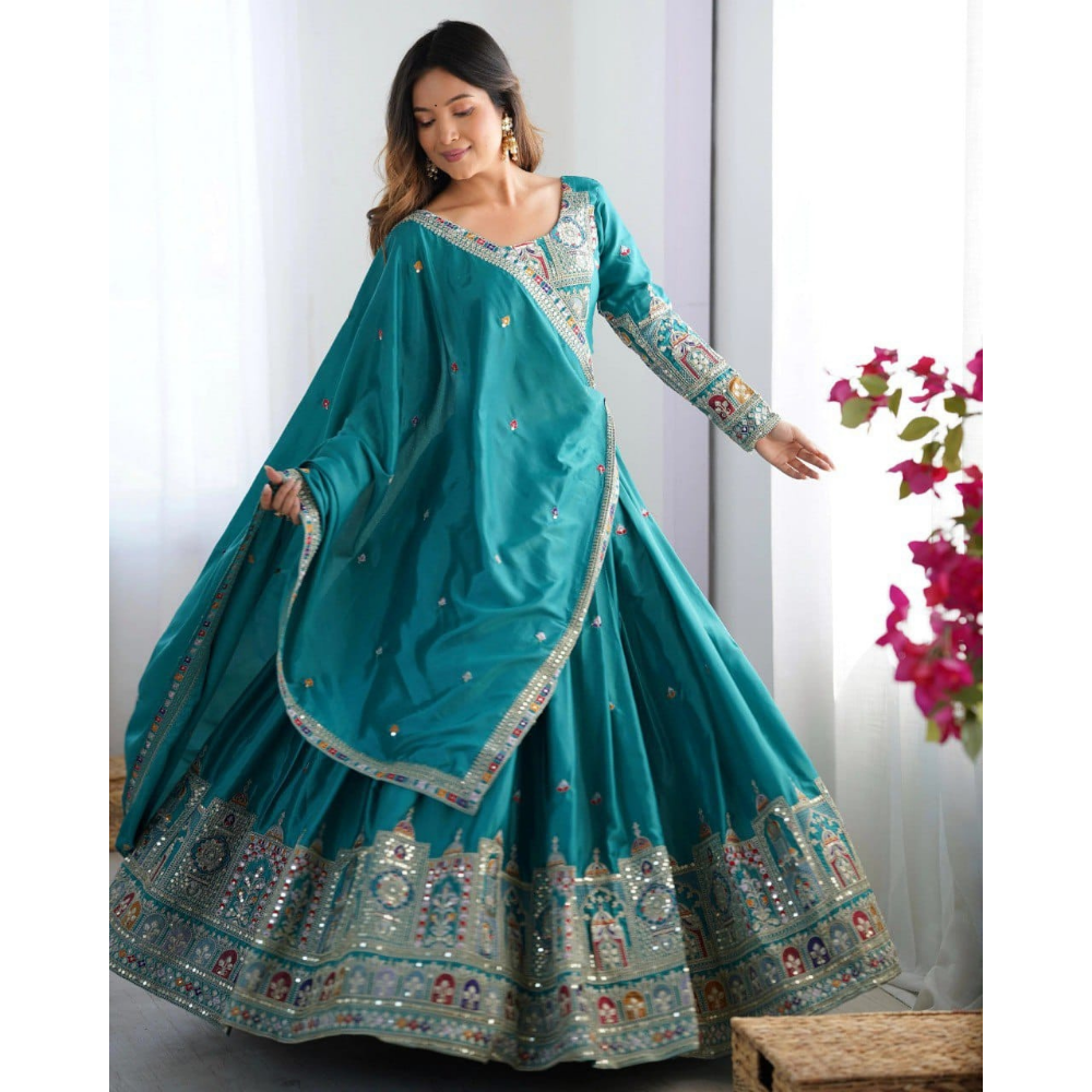 Women's Premium Embroidery Sequence Design Lehenga Choli with Dupatta Set (Pack of 1)