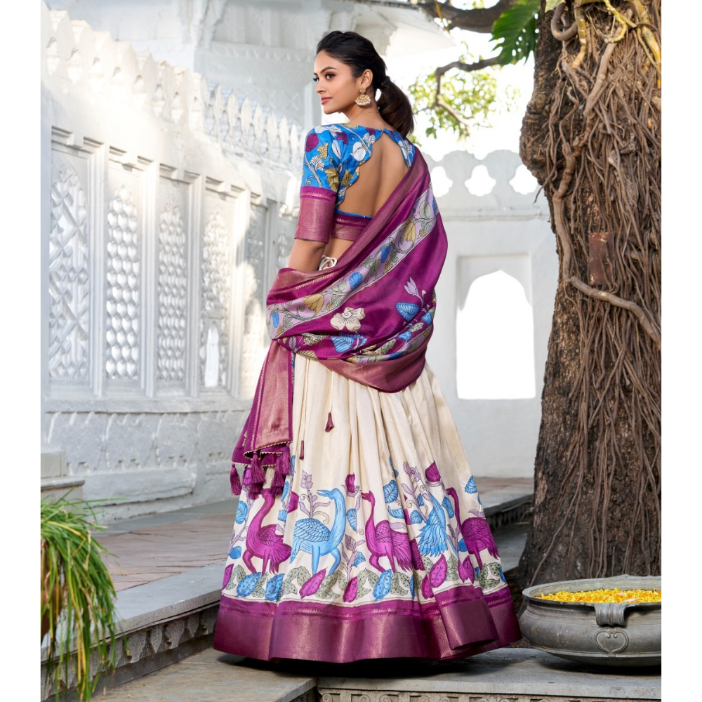 Tussar Silk Premium Lehenga Choli with Dupatta Set for Women (Pack of 1)