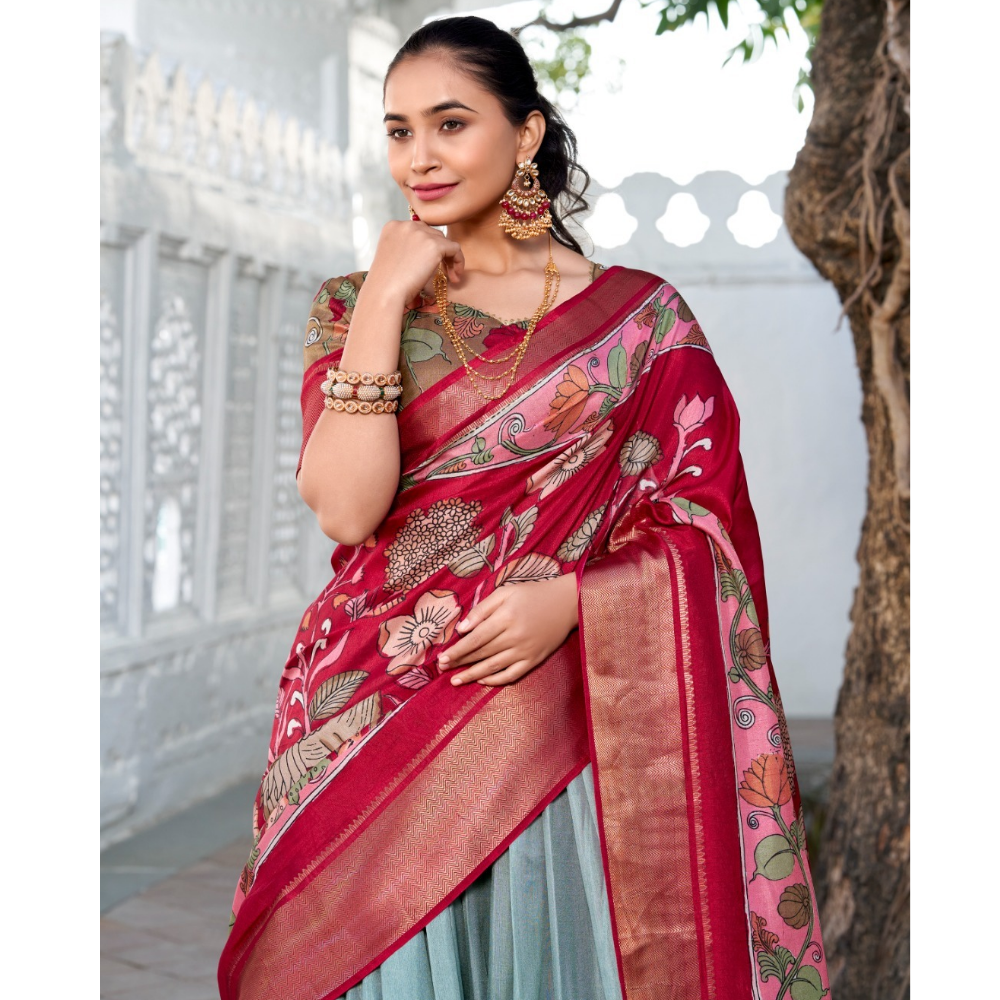 Tussar Silk Premium Lehenga Choli with Dupatta Set for Women (Pack of 1)