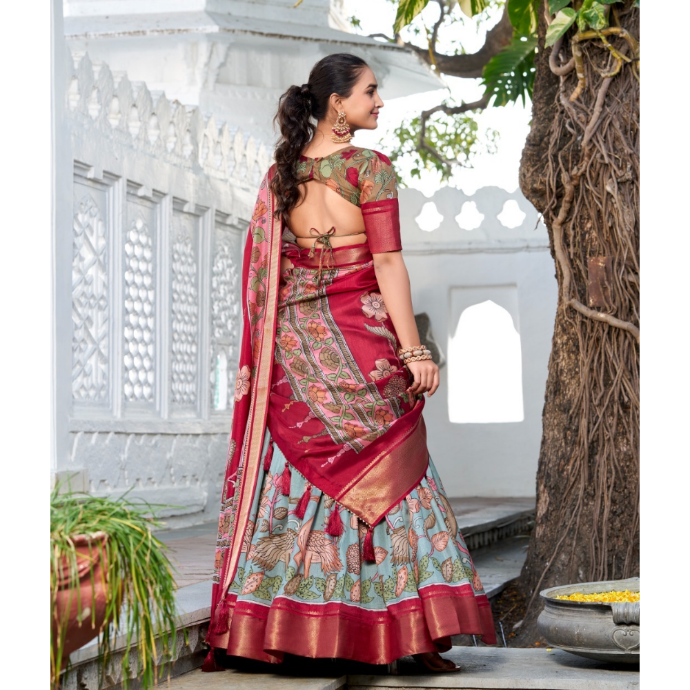 Tussar Silk Premium Lehenga Choli with Dupatta Set for Women (Pack of 1)