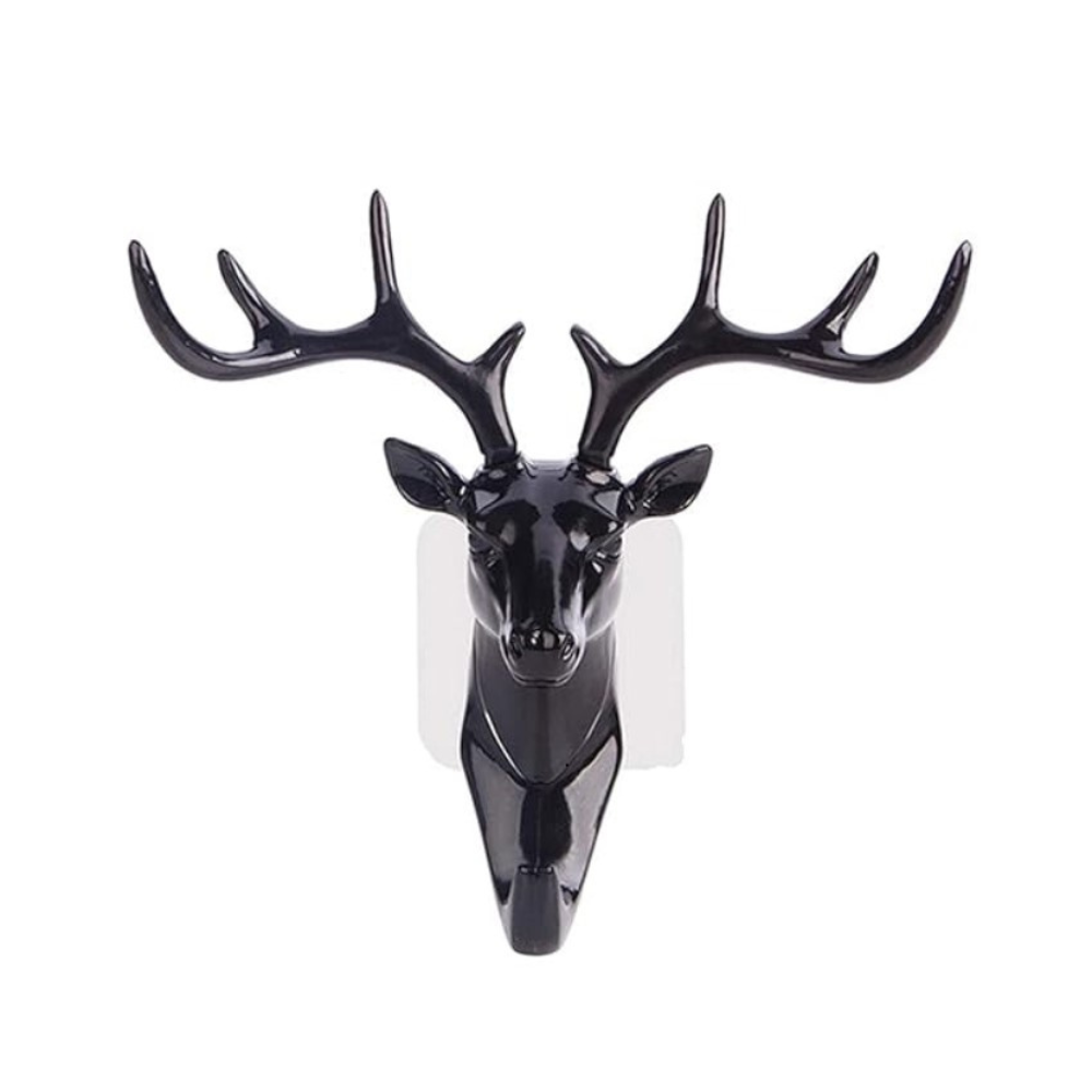 ROYAL EAGEL Deer Head Self Adhesive Wall Door Hook Hanger for Bag Keys, Sticky Hook (Pack of 1)
