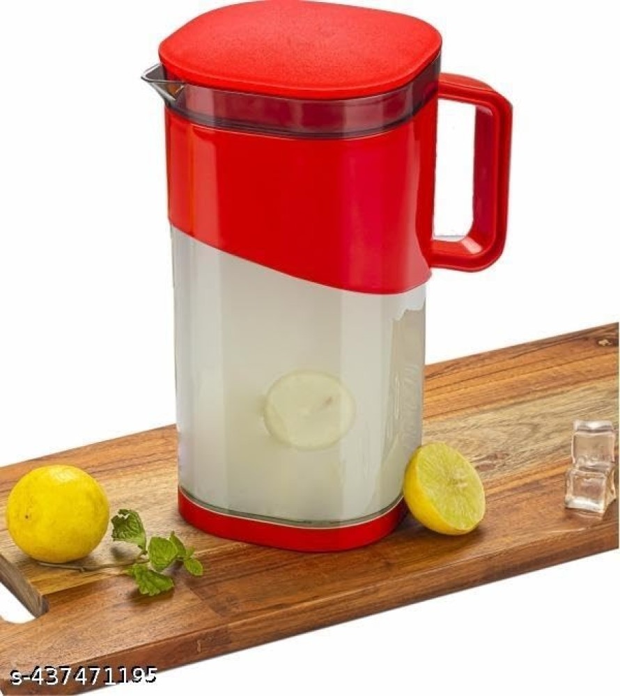 ROYAL EAGLE Plastic Jug with Lid | Red Water Jug for Dining Table | Ideal for Ice Tea, , Cocktails, Mocktails & Beverages | Stylish & Durable Pitcher for Home or Party Use – 1800 ml