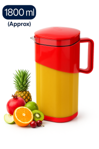 ROYAL EAGLE Plastic Jug with Lid | Red Water Jug for Dining Table | Ideal for Ice Tea, , Cocktails, Mocktails & Beverages | Stylish & Durable Pitcher for Home or Party Use – 1800 ml