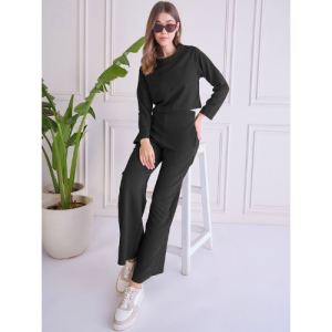 Woman Stylish Cotton Blend Round Neck Co-ords Set ( pack of 1 )