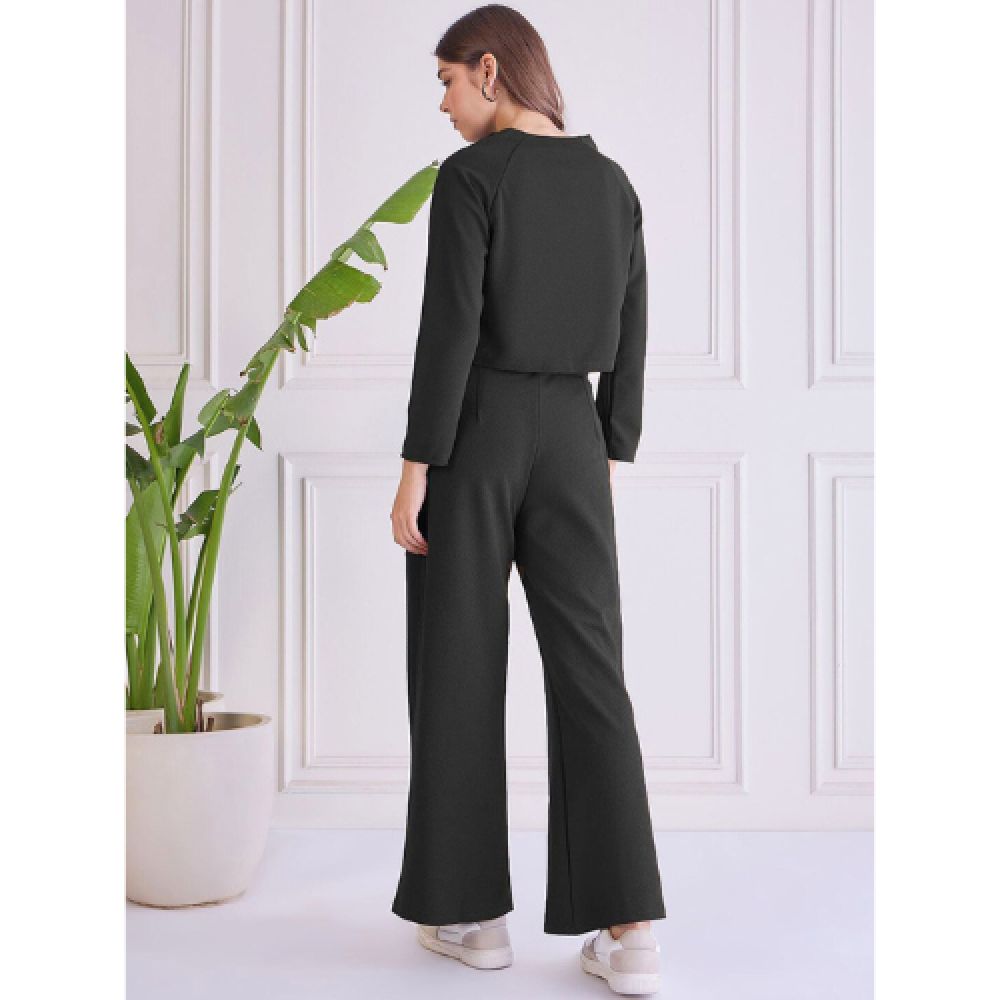 Woman Stylish Cotton Blend Round Neck Co-ords Set ( pack of 1 )