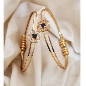 Royal Blue Square Stone Bangles for Women (Pack of 1)