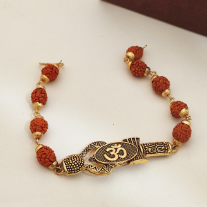 Divine Rudraksha Bracelets with Sacred Motifs (Pack of 1)