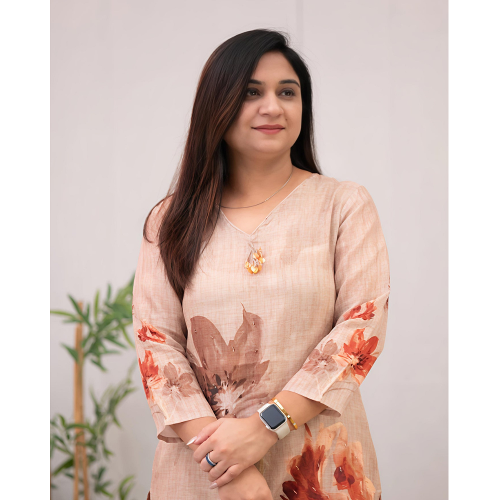 Women's Chanderi Cotton Straight Printed Kurta with Pant