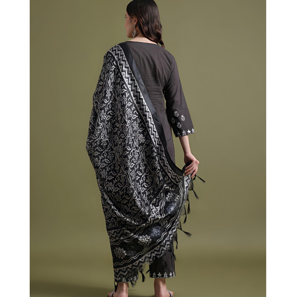 Women's Embroidered Vertigen Anarkali Kurta with Dupatta (Pack of 1)